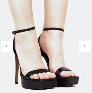 L'INTERVALLE Anguila Heel Women Sandals Ankle Straps Size 6 Black Leather